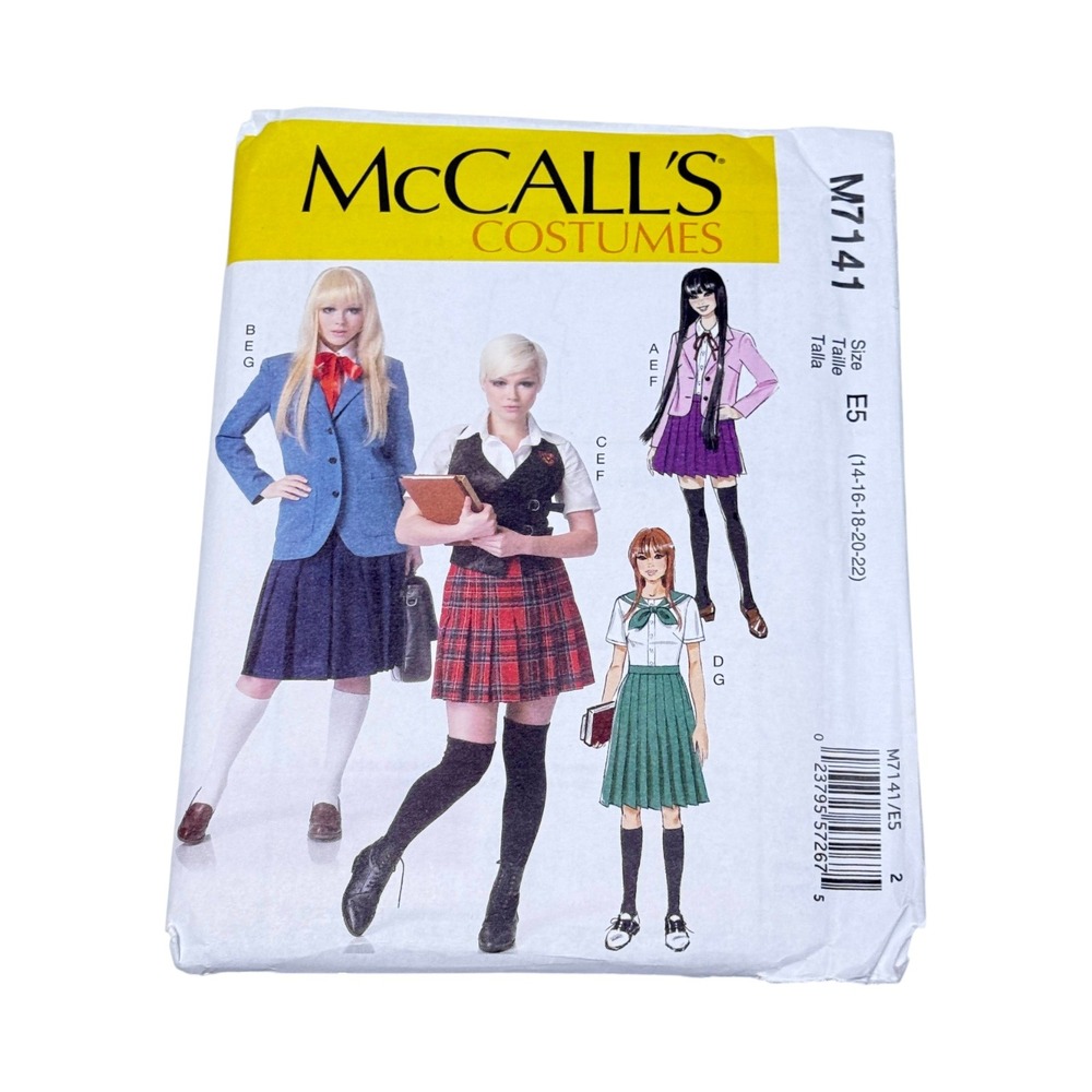 McCalls M7141 Sewing Pattern Costumes School Uniform Size E5 14-22 New Uncut